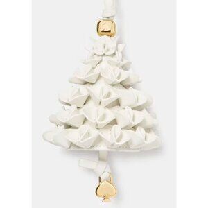 S Kate Spade Winter Pine 3D Ivory White Leather Tree Bag Charm KM723 NWT $98